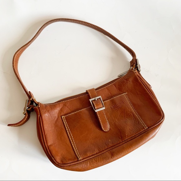Vintage Handbags - Vintage Brown Leather Firenze Mini Shoulder Bag